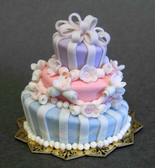 Mad hatter wedding cake in pastel colors