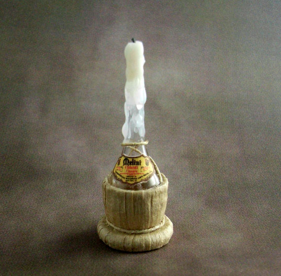 Flask with candle