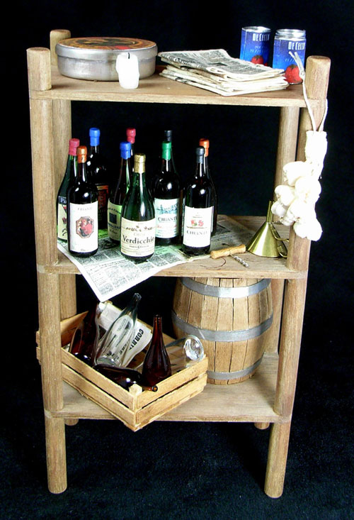 Cellar rack with wine